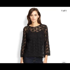 Joie Antonina Black lace blouse. Size small.